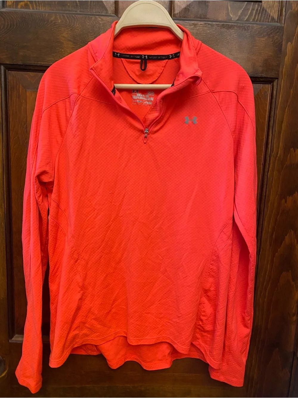 Under Armour Coral-Red Half-Zip Performance Pullover - Picture 1 of 2